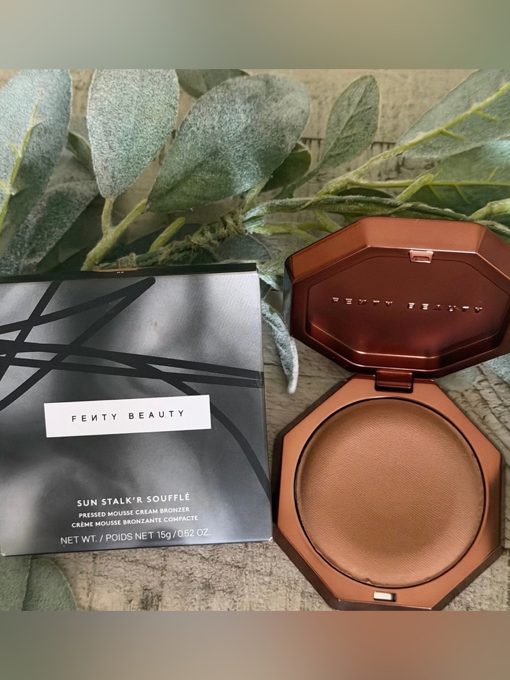 Fenty Beauty Sun Stalk'r Soufflé Pressed Mousse Cream Bronze biscotti+ free gift